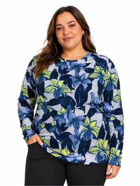 Reel Life Floral Long Sleeve UV Protection Performance Tee - Women’s L
